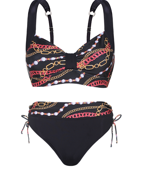 Alternative view of BIKINI ESTAMP. COMBINADA CON LISO Y FAJA EN BOMBACHA.