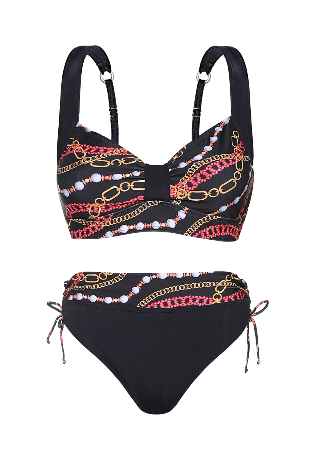 BIKINI ESTAMP. COMBINADA CON LISO Y FAJA EN BOMBACHA. - Imagen 2