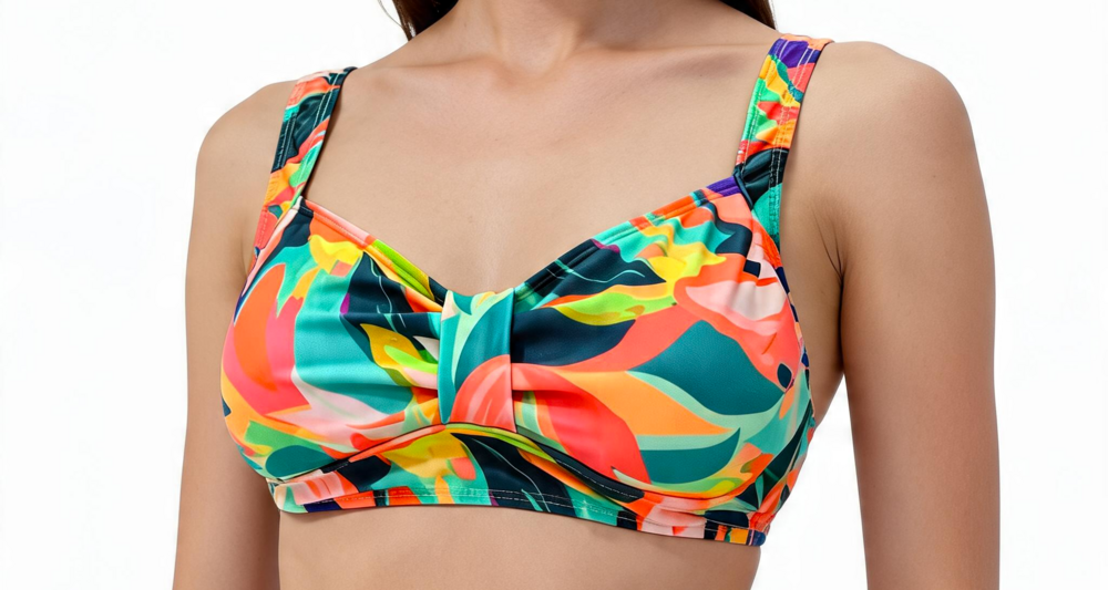 CORPIÑO DE GRAN CAPACIDAD ESTAMPADO CON TRABA Y FAJA. - Imagen 2