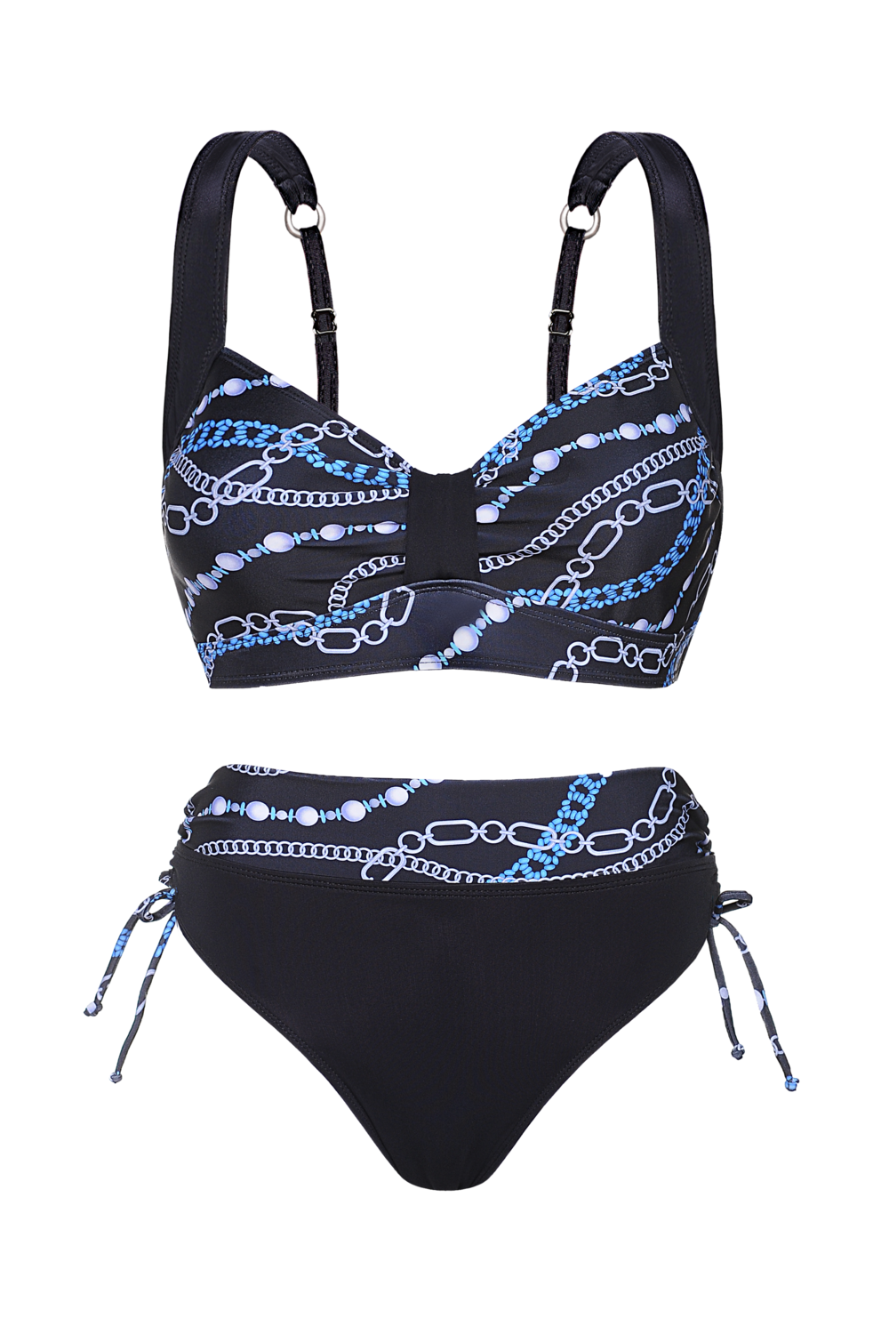 BIKINI ESTAMP. COMBINADA CON LISO Y FAJA EN BOMBACHA.