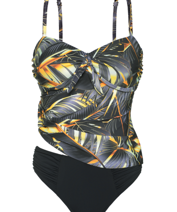 Alternative view of TANKINI EN ESTAMPADO SELVATICO CON BOMBACHA LISA C/FRUNCE.